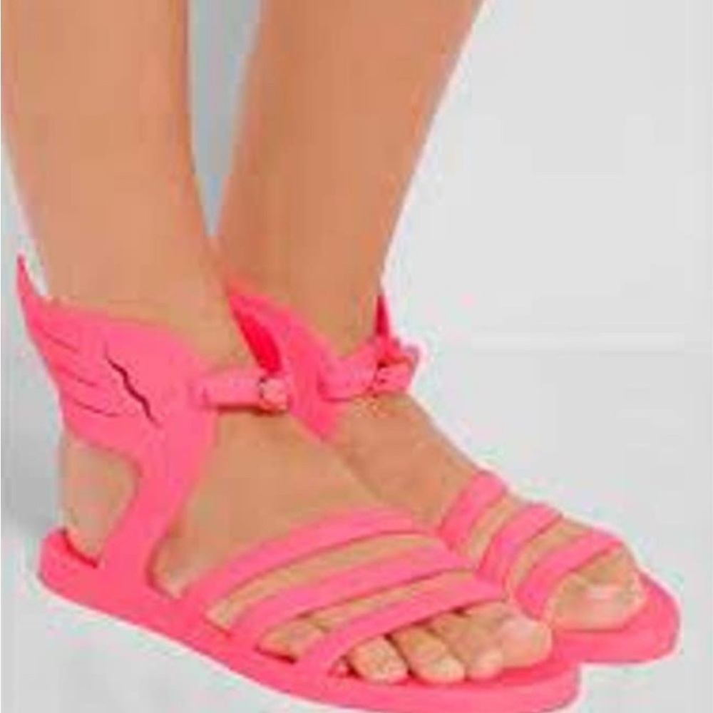 Ancient Greek Sandals Ikaria Neon Pink Gladiator Sandals, Size 38